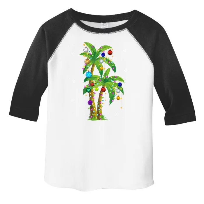 Christmas Lights Palm Tree Funny Hawaii Beach Tropical Xmas Meaningful Gift Toddler Fine Jersey T-Shirt