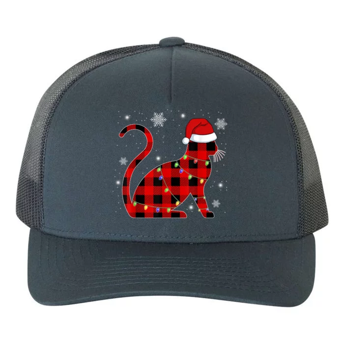 Cat Lover Plaid Holiday Festive Yupoong Adult 5-Panel Trucker Hat