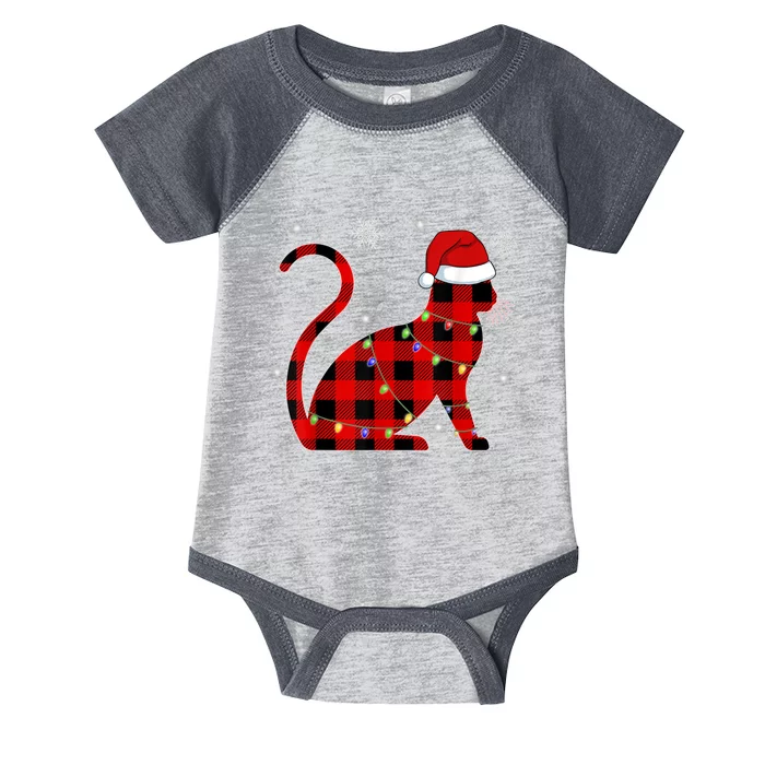 Cat Lover Plaid Holiday Festive Infant Baby Jersey Bodysuit