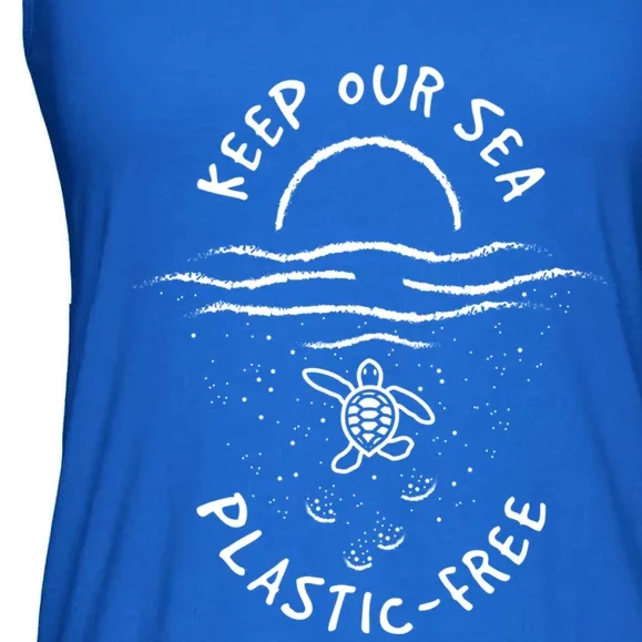 Consume Less Plastic Gift World Sea Ocean Turtles Great Gift Ladies Essential Flowy Tank