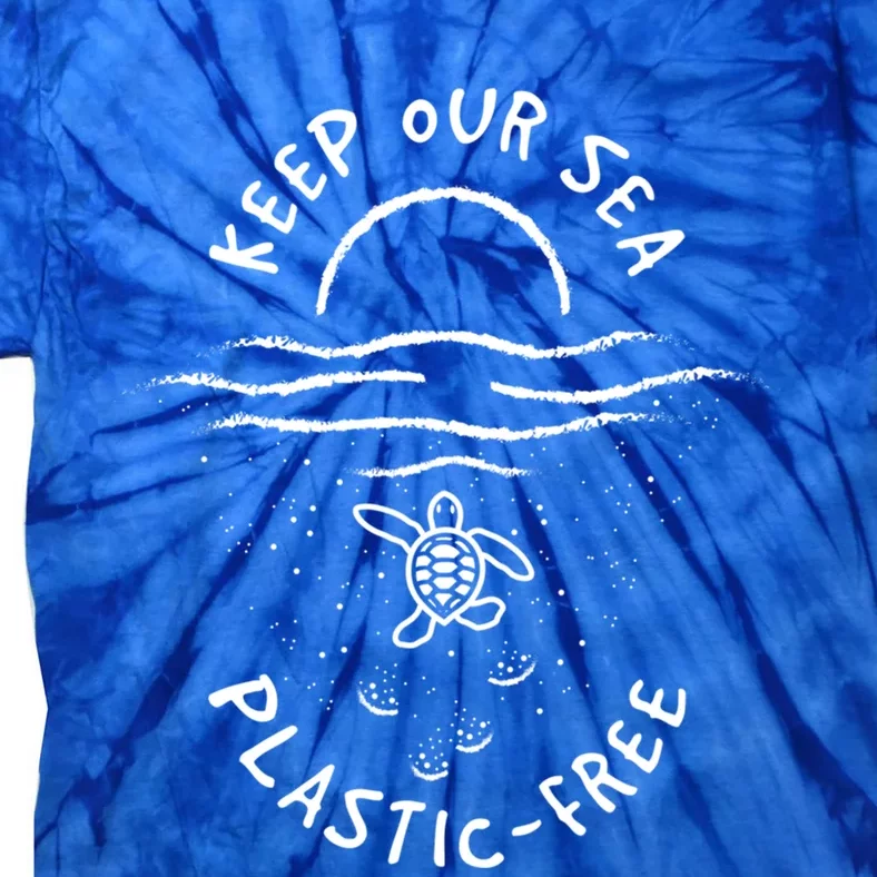 Consume Less Plastic Gift World Sea Ocean Turtles Great Gift Tie-Dye T-Shirt