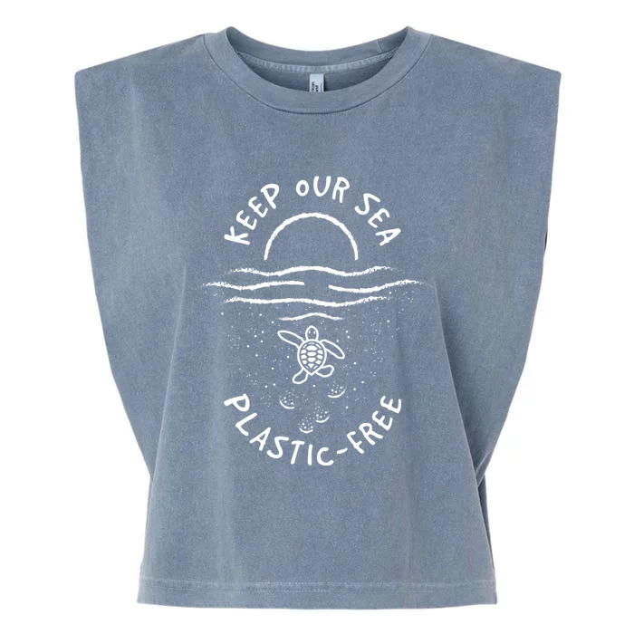 Consume Less Plastic Gift World Sea Ocean Turtles Great Gift Garment-Dyed Women's Muscle Tee