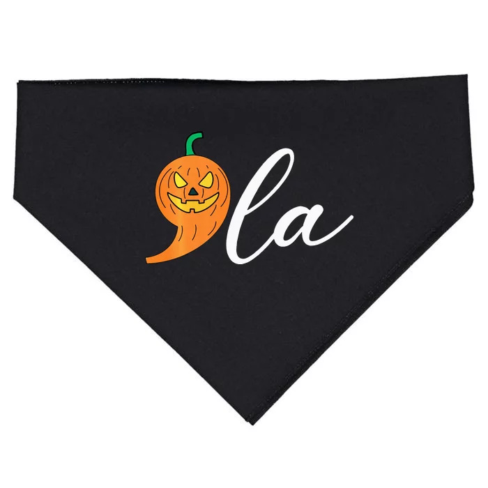 Comma +  La Pumpkin Kamala Harris Costume Halloween 2024 USA-Made Doggie Bandana