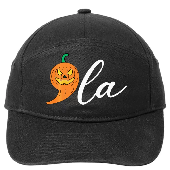 Comma +  La Pumpkin Kamala Harris Costume Halloween 2024 7-Panel Snapback Hat