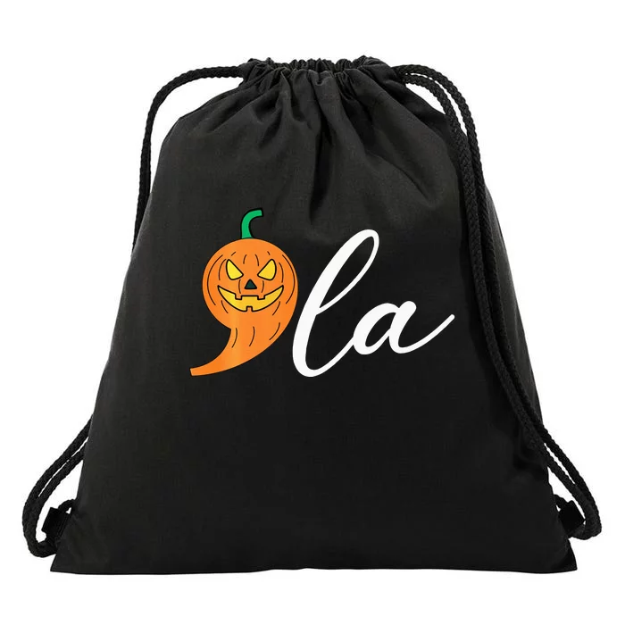 Comma +  La Pumpkin Kamala Harris Costume Halloween 2024 Drawstring Bag