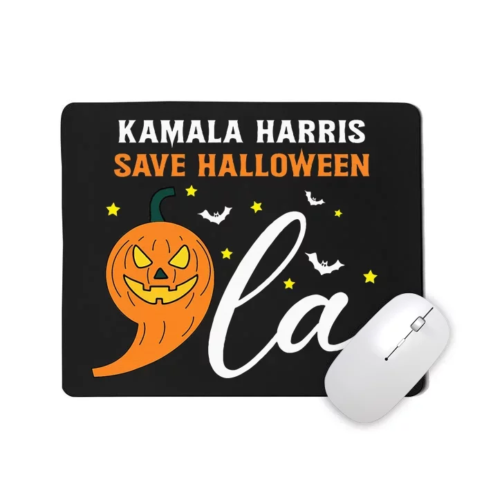 Comma +  La Pumpkin Kamala Harris Save Halloween 2024 Mousepad