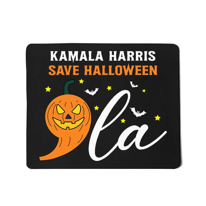 Comma +  La Pumpkin Kamala Harris Save Halloween 2024 Mousepad