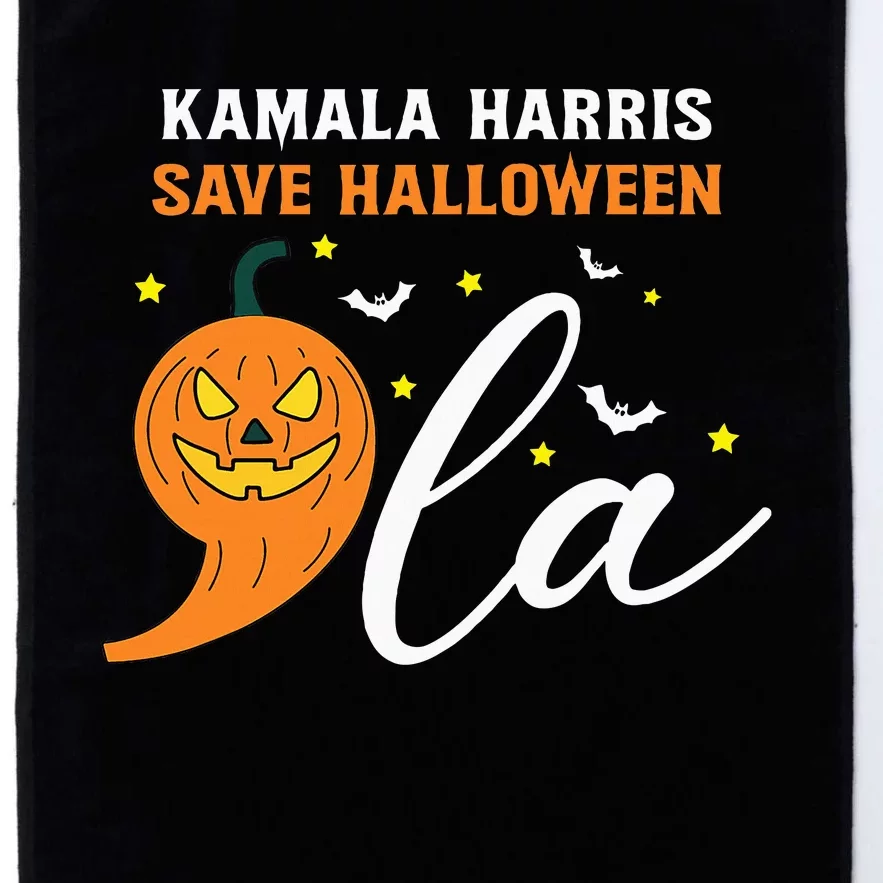 Comma +  La Pumpkin Kamala Harris Save Halloween 2024 Platinum Collection Golf Towel