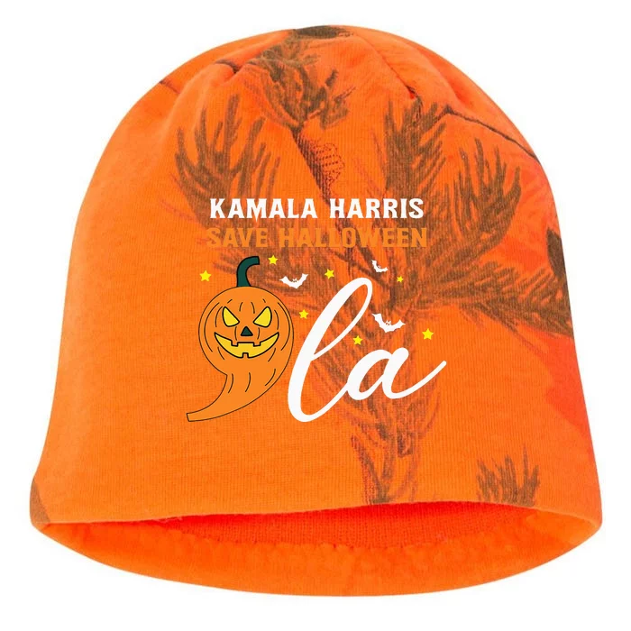 Comma +  La Pumpkin Kamala Harris Save Halloween 2024 Kati - Camo Knit Beanie