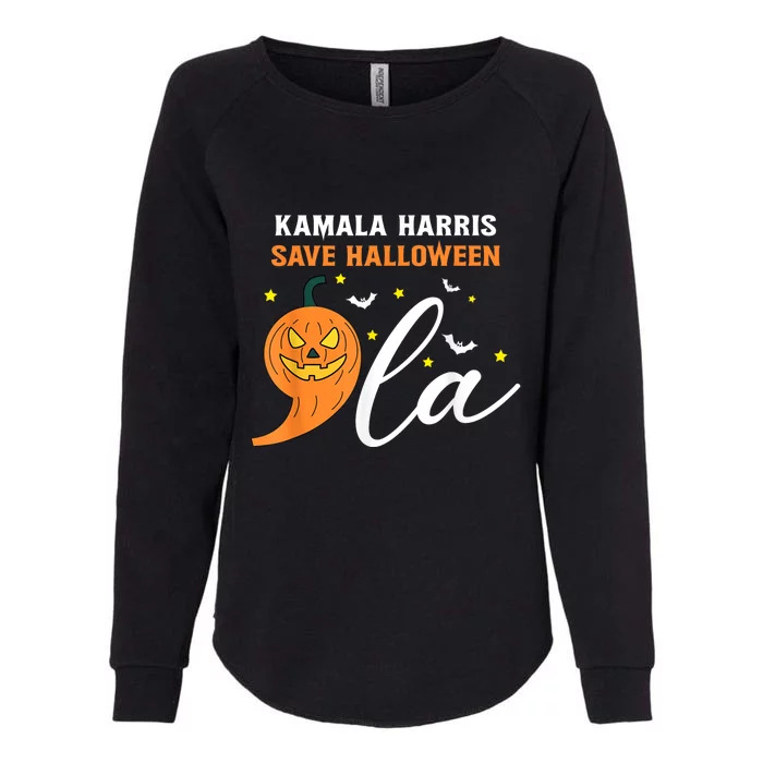 Comma La Pumpkin Kamala Harris Save Halloween 2024 Womens California Wash Sweatshirt