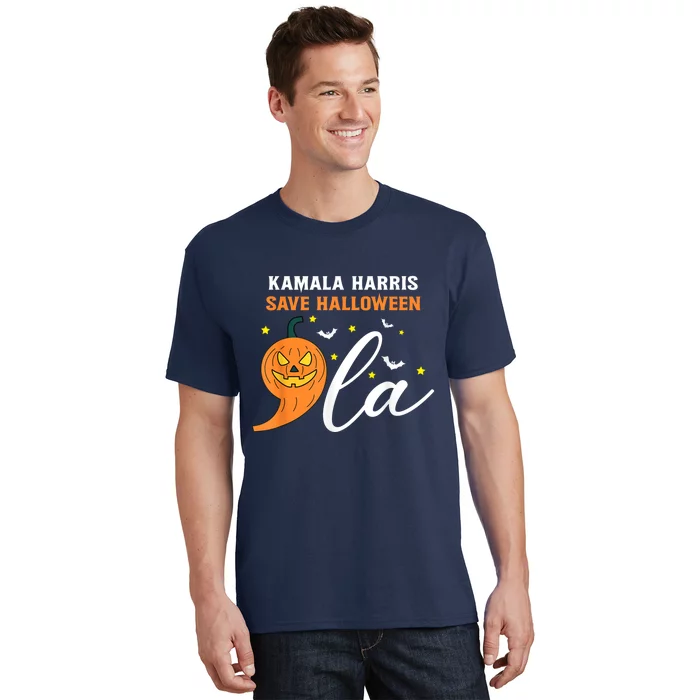 Comma La Pumpkin Kamala Harris Save Halloween 2024 T-Shirt