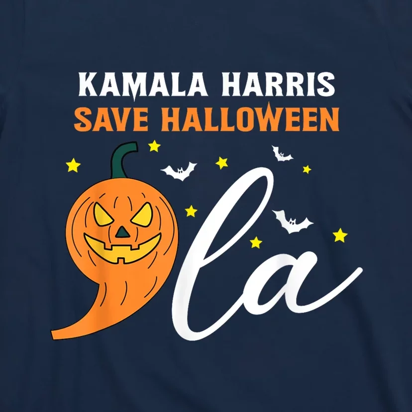 Comma La Pumpkin Kamala Harris Save Halloween 2024 T-Shirt