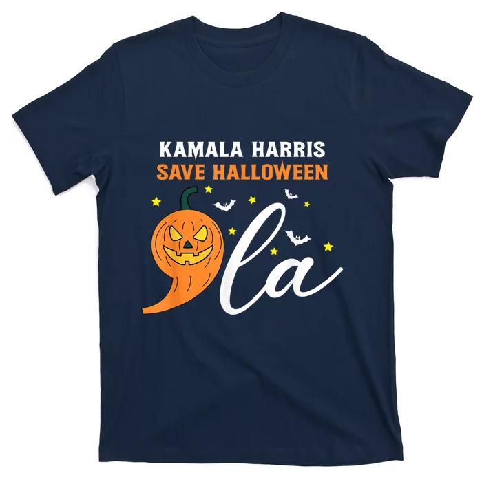 Comma La Pumpkin Kamala Harris Save Halloween 2024 T-Shirt