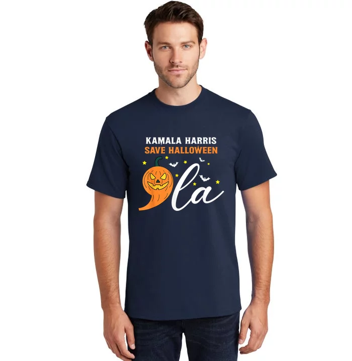 Comma La Pumpkin Kamala Harris Save Halloween 2024 Tall T-Shirt