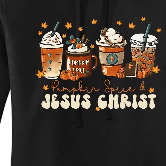 Coffee Latte Pumpkin Spice Jesus Christ Thanksgiving Fall Women's Pullover Hoodie