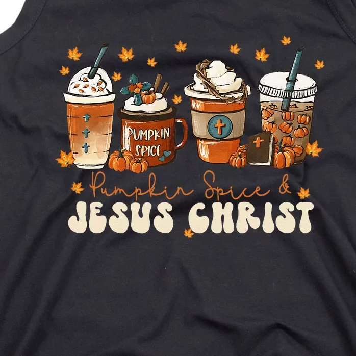 Coffee Latte Pumpkin Spice Jesus Christ Thanksgiving Fall Tank Top