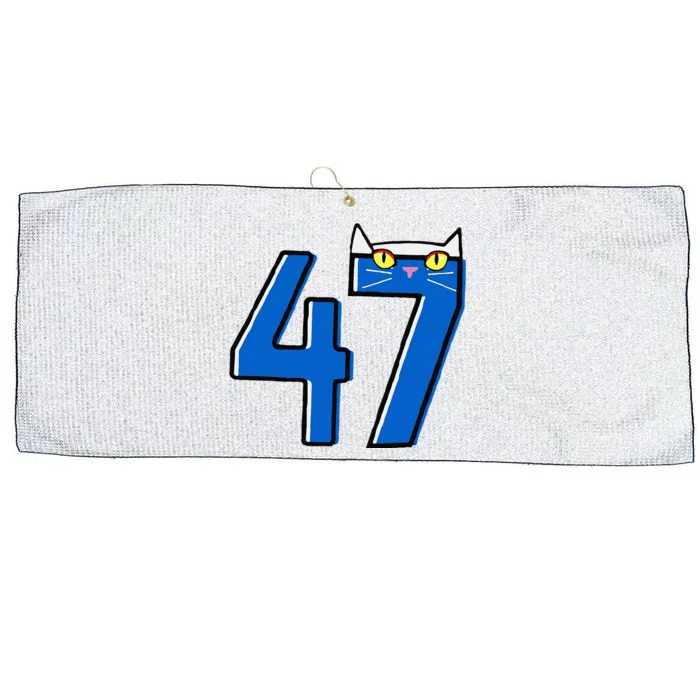 Cat Lettering Positive Funny Cat 47 Kalama Harris 2024 Large Microfiber Waffle Golf Towel