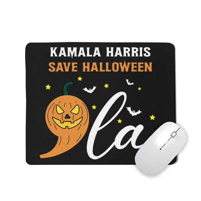 Comma + La Pumpkin Kamala Harris Save Halloween 2024 Mousepad