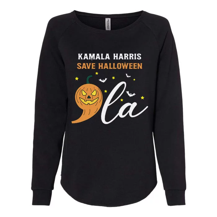 Comma + La Pumpkin Kamala Harris Save Halloween 2024 Womens California Wash Sweatshirt