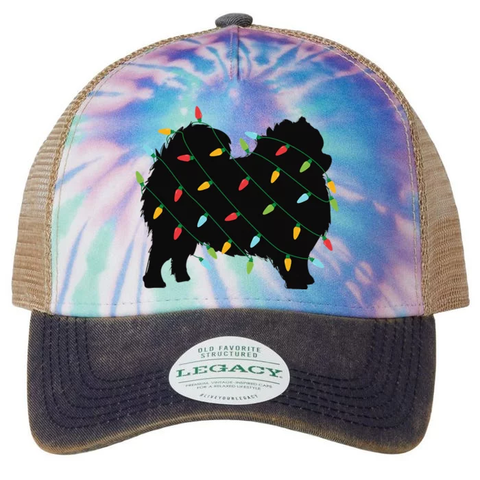 Christmas Lights Pomeranian Cute Gift for Dog Lovers Legacy Tie Dye Trucker Hat