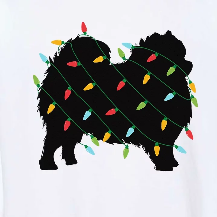 Christmas Lights Pomeranian Cute Gift for Dog Lovers Garment-Dyed Sweatshirt