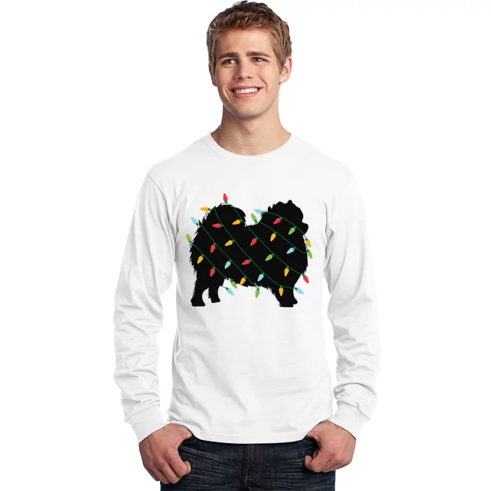 Christmas Lights Pomeranian Cute Gift for Dog Lovers Long Sleeve Shirt