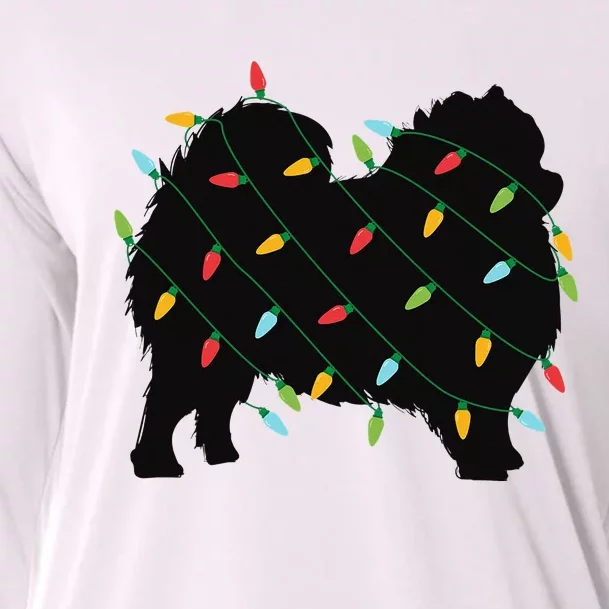 Christmas Lights Pomeranian Cute Gift for Dog Lovers Cooling Performance Long Sleeve Crew