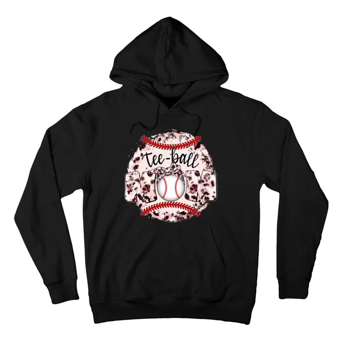 Cute Leopard Print Tee Ball Mom Hoodie