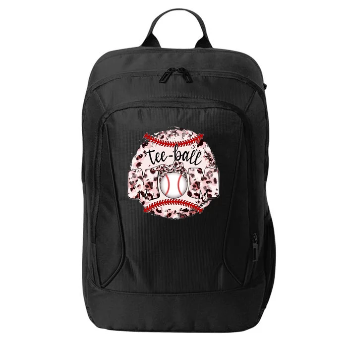 Cute Leopard Print Tee Ball Mom City Backpack