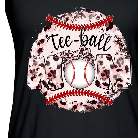 Cute Leopard Print Tee Ball Mom Ladies Essential Flowy Tank