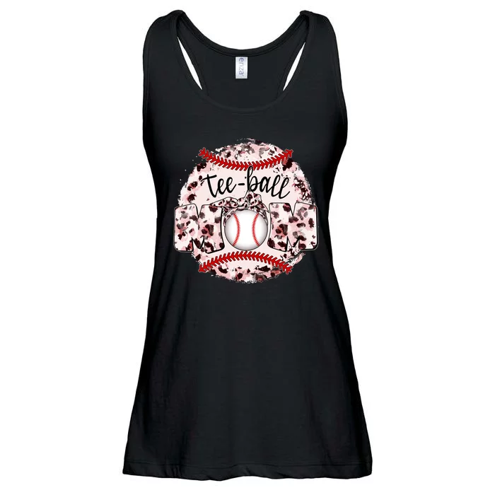 Cute Leopard Print Tee Ball Mom Ladies Essential Flowy Tank