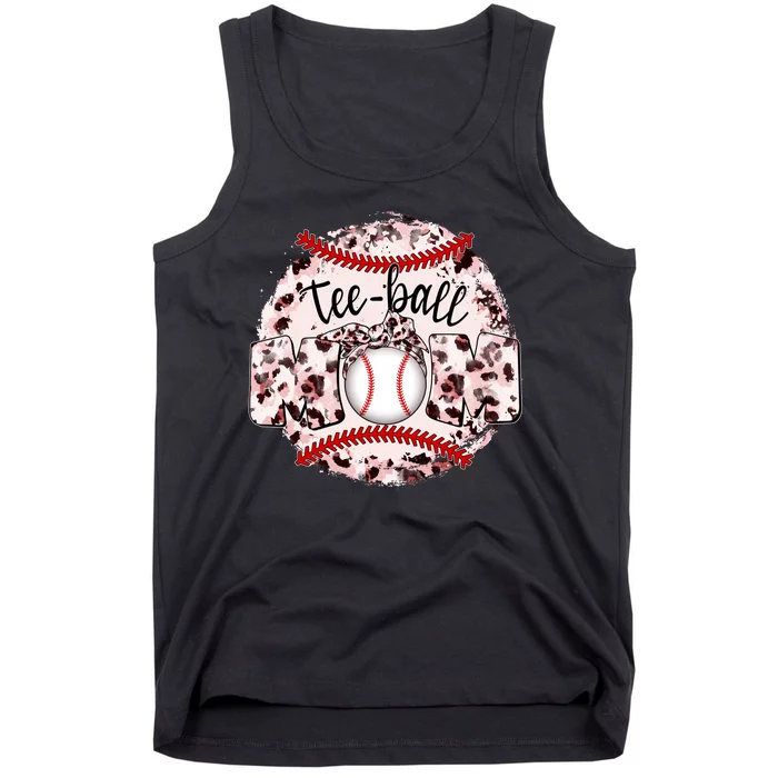 Cute Leopard Print Tee Ball Mom Tank Top