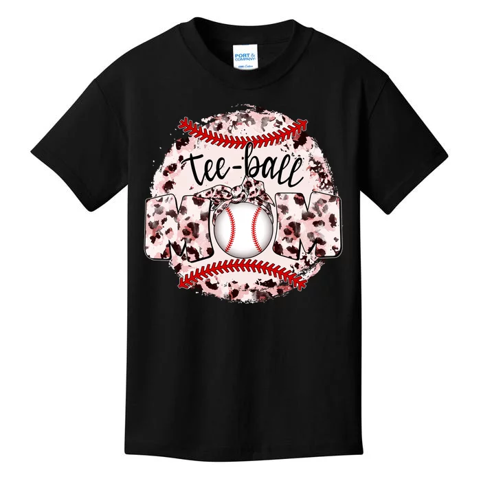 Cute Leopard Print Tee Ball Mom Kids T-Shirt