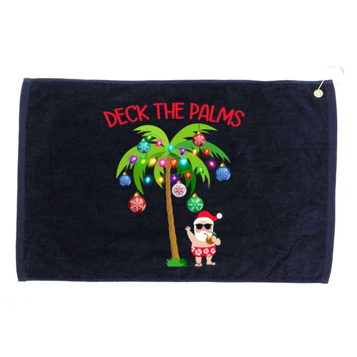 Christmas Lights Palm Tree Funny Hawaii Deck The Palms Gift Grommeted Golf Towel