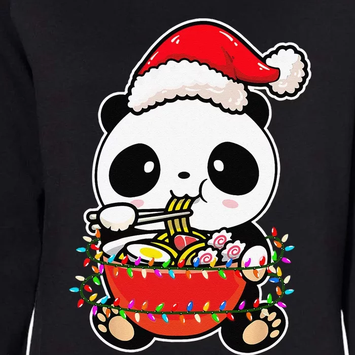 Christmas Lights Panda Wearing Xmas Hat Kawaii Panda Lover Womens California Wash Sweatshirt