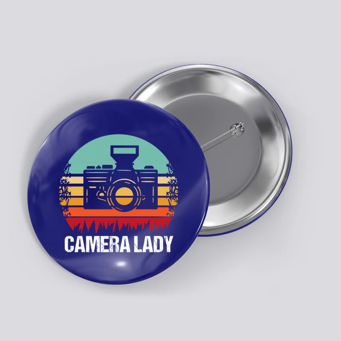 Camera Lady Photographer Gift Button