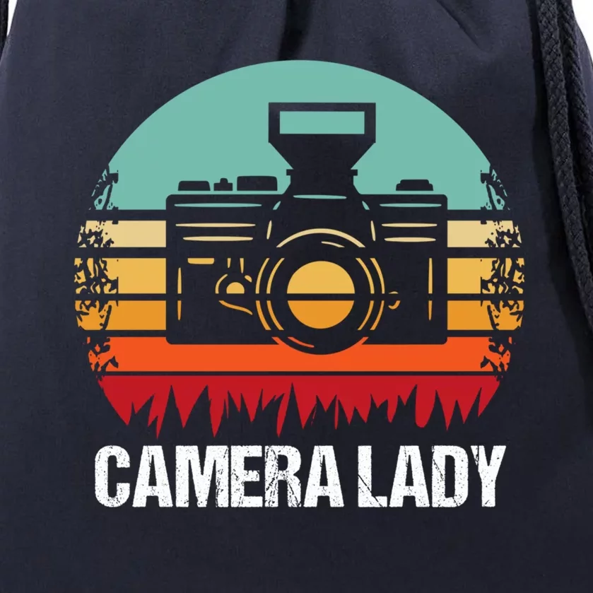 Camera Lady Photographer Gift Drawstring Bag