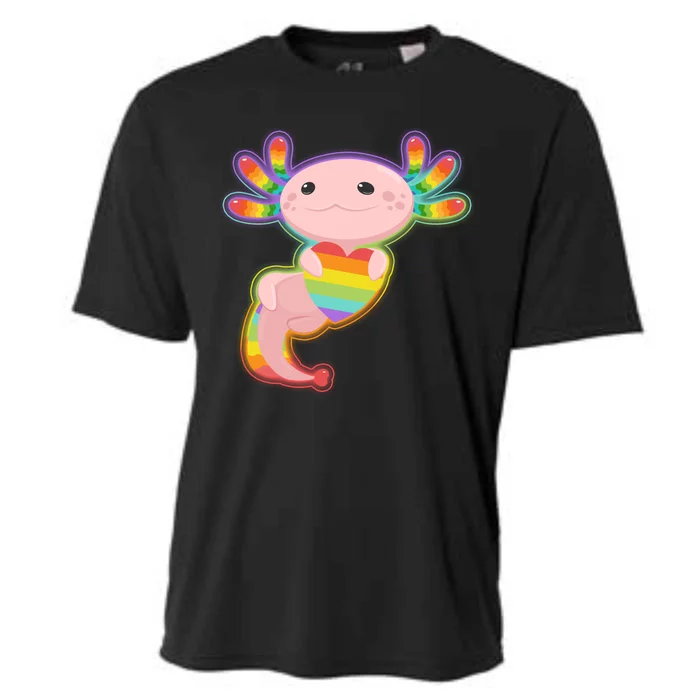 Cute LGBT Pride Axolotl Cooling Performance Crew T-Shirt