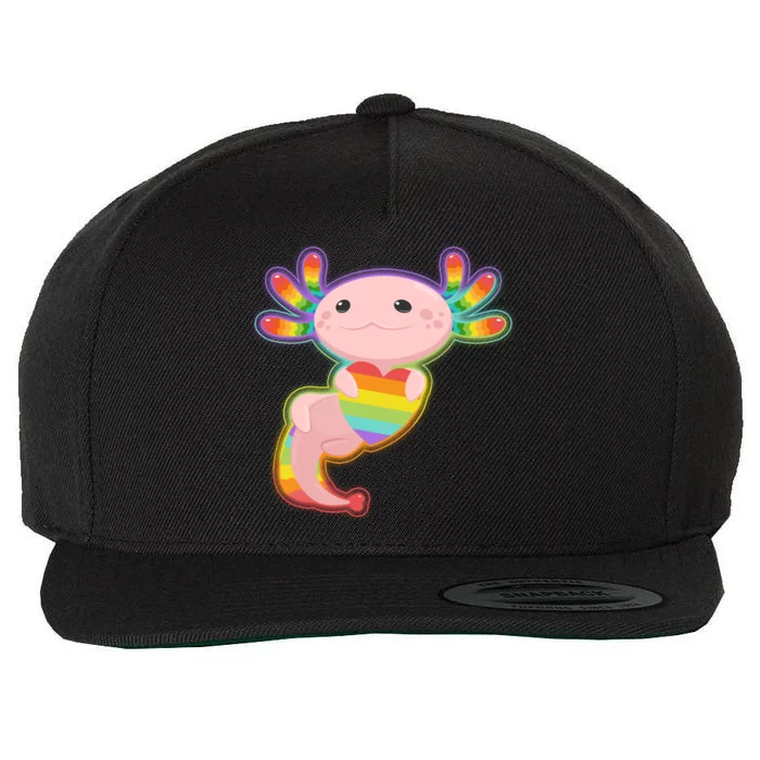 Cute LGBT Pride Axolotl Wool Snapback Cap