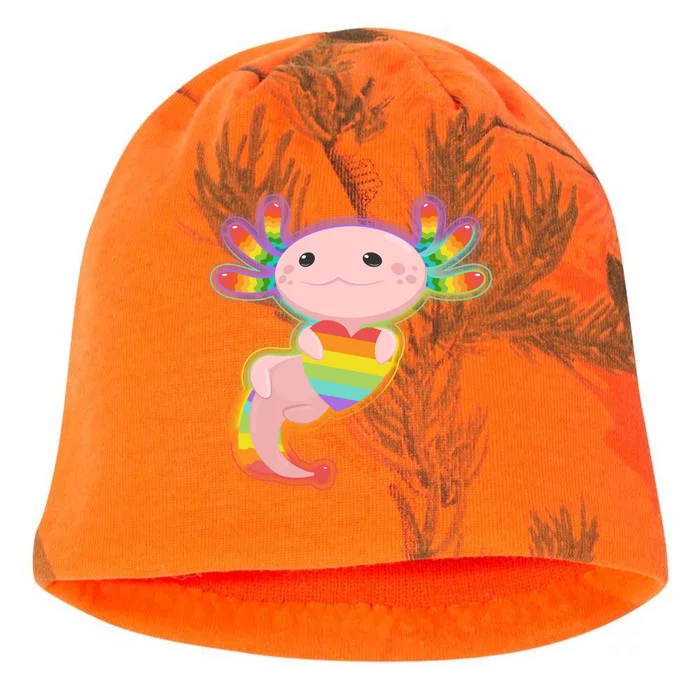 Cute LGBT Pride Axolotl Kati - Camo Knit Beanie