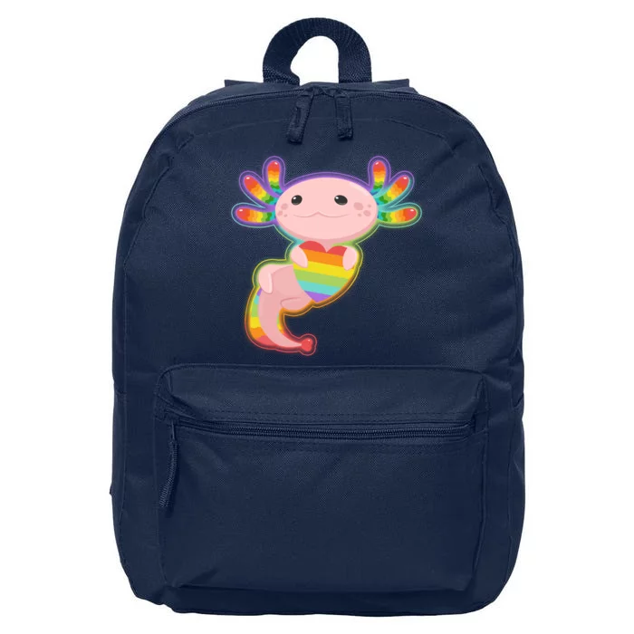 Cute LGBT Pride Axolotl 16 in Basic Backpack