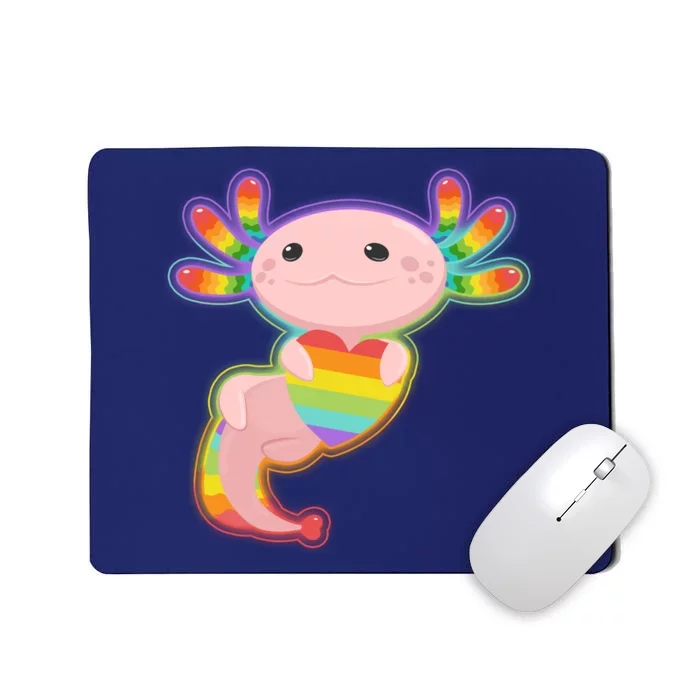 Cute LGBT Pride Axolotl Mousepad