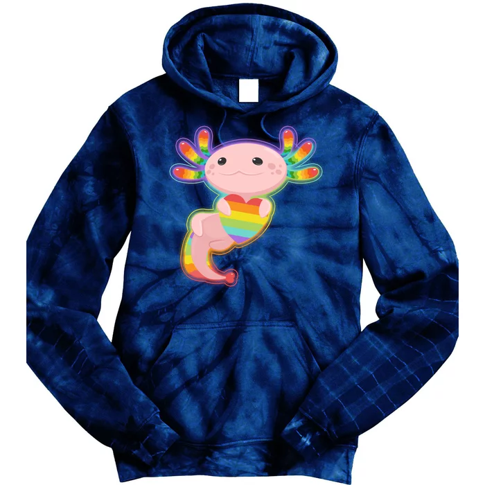 Cute LGBT Pride Axolotl Tie Dye Hoodie