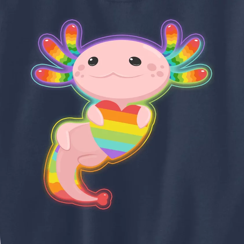 Cute LGBT Pride Axolotl Kids Sweatshirt