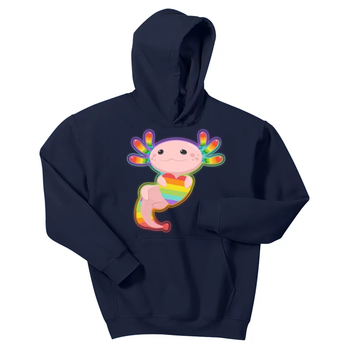 Cute LGBT Pride Axolotl Kids Hoodie