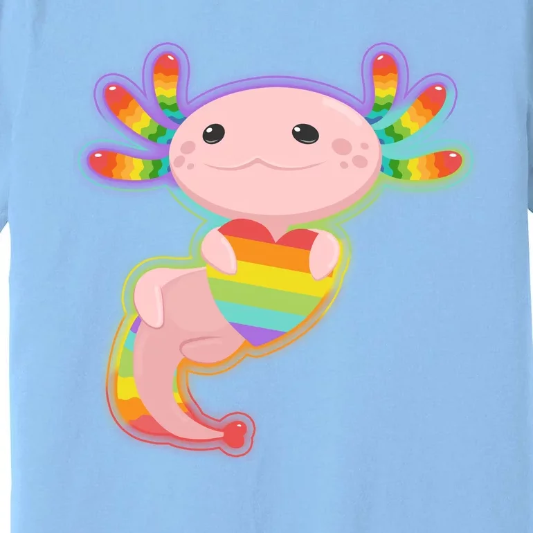 Cute LGBT Pride Axolotl Premium T-Shirt