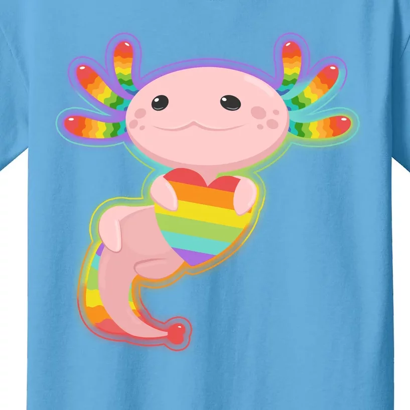 Cute LGBT Pride Axolotl Kids T-Shirt