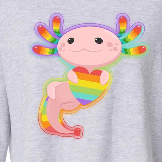 Cute LGBT Pride Axolotl Cropped Pullover Crew