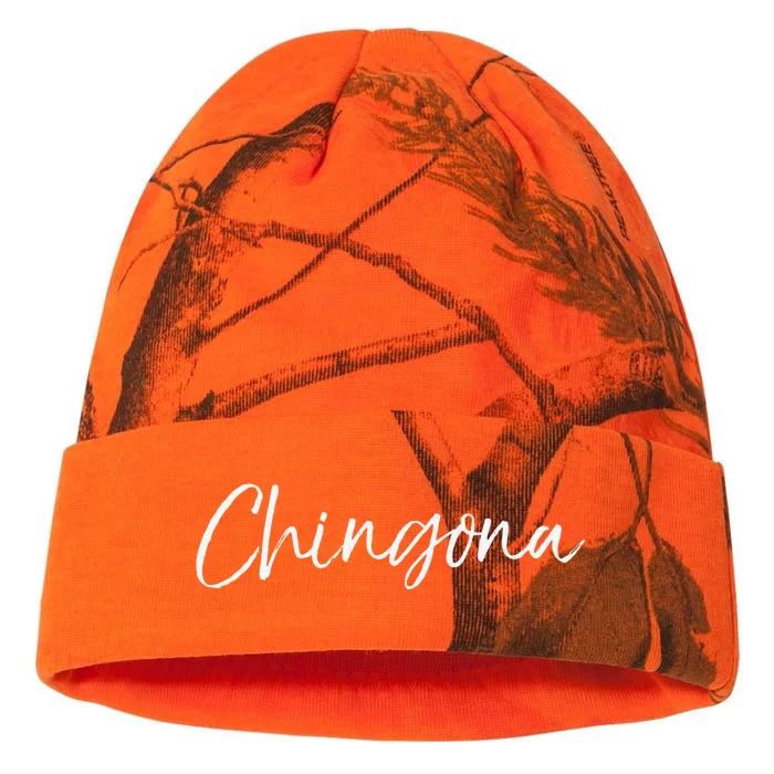 Cute Latina Quote For Women Funny Spanish Gift Chingona Kati - 12in Camo Beanie