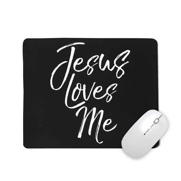 Christian Love Quote Gift For New Believers Jesus Loves Me Mousepad